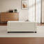 Banc de rangement rembourré en similicuir 43 po, repose-pieds capitonné pour le salon, la chambre à coucher, le vestibule, beige-830668893