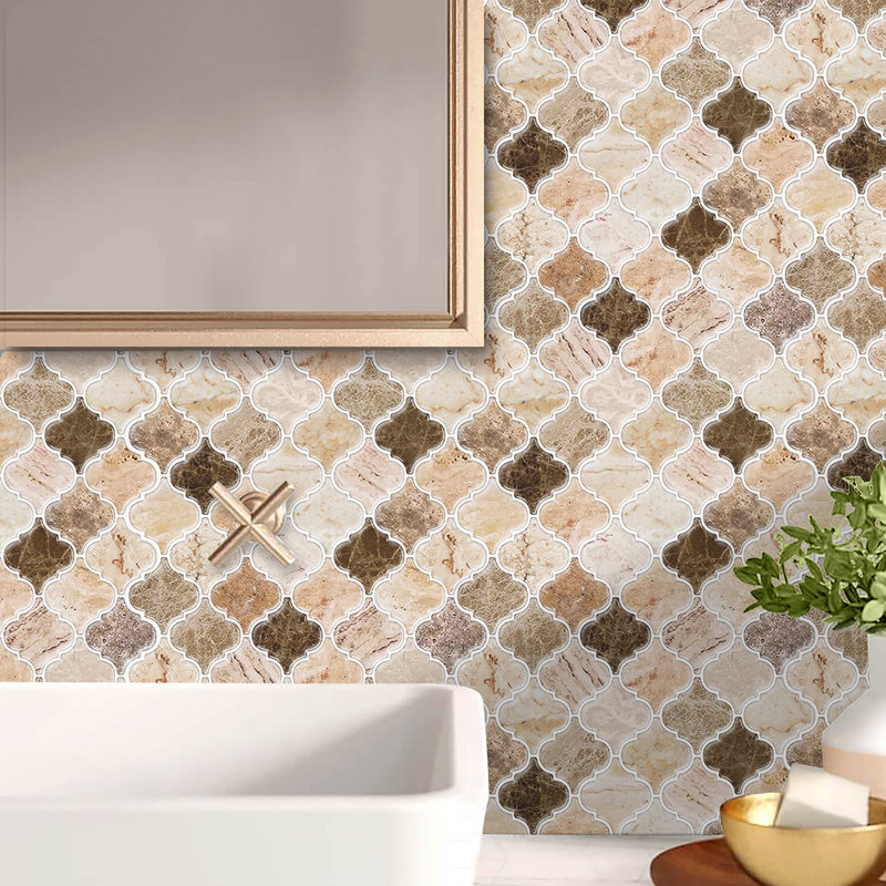 Carreau de mosaïque en vinyle 12 po x 12 po Arabesque