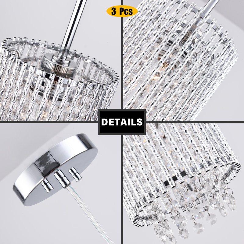 Kaino 3 - Light Silver Kitchen Island Pendant