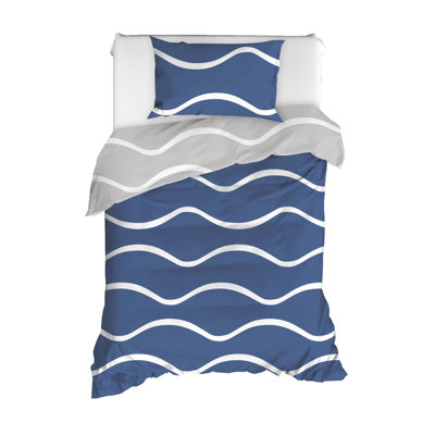 Ensemble de housse de couette 100% coton bleu Ellaclaire