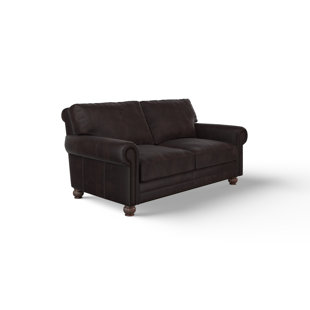 Charleston 82" Deeper and Wider 100% Full Top Grain Leather Loveseat