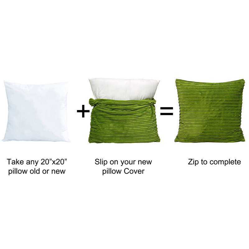 Housse de coussin carré en flanelle nervurée, Yeux verts