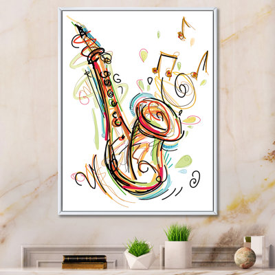 Musique, saxophone, dessin abstrait II - peinture