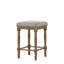 Tabouret à hauteur de comptoir en tissu beige Farsiris