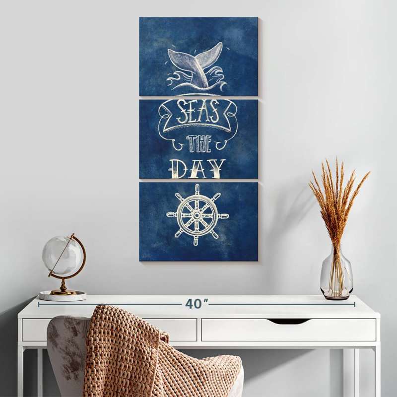 La mer bleue le jour, H 32 po x l 15 po