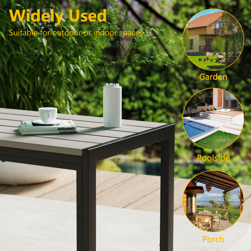 Patio Rectangular Coffee Table, Gray