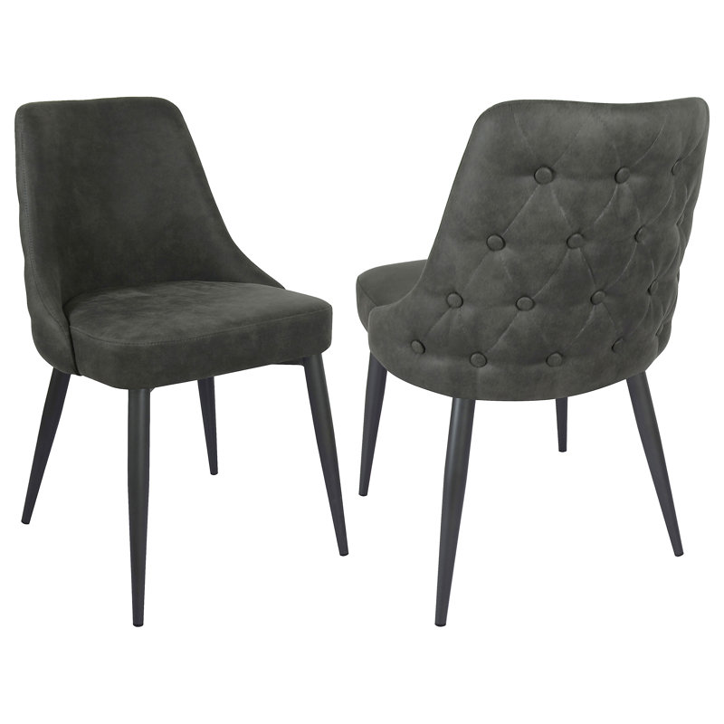 Ensemble de 2 chaises d'appoint rembourrées gris clair Lantie, Gris