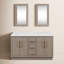 Hugo 60 In. Double Sink Carrara White Marble Countertop Vanity In Grey Oak With Mirrors-1094058667
