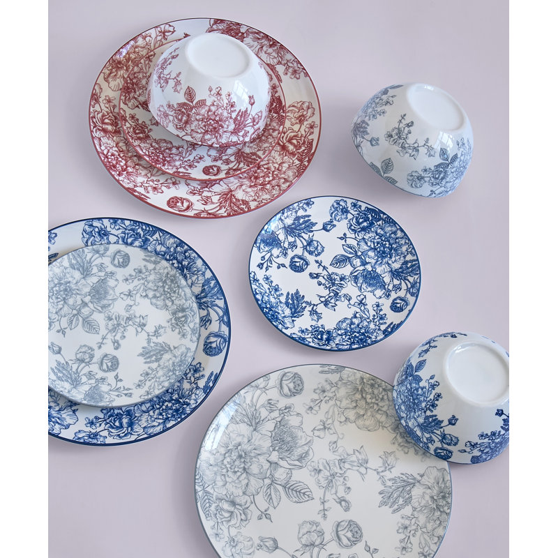 Victoria Godinger 12 Piece Dinnerware Set, Service for 4, Blue