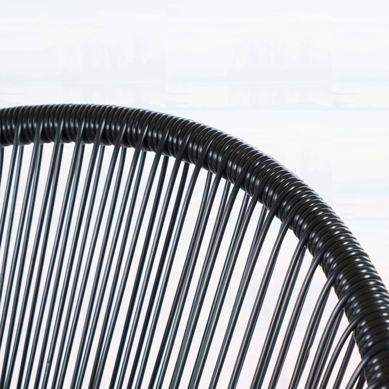 Ensemble de 2 chaises d'extérieur en osier, résistantes aux intempéries et durables, Black