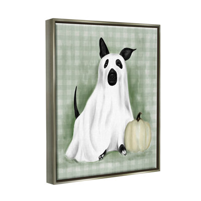 Déguisement de chien fantôme d'Halloween, estampe numérique encadrée par Lil 'Rue