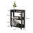 Small Bookshelf and Bookcase, 3 Tier Wood Nightstand with Wheels,Black