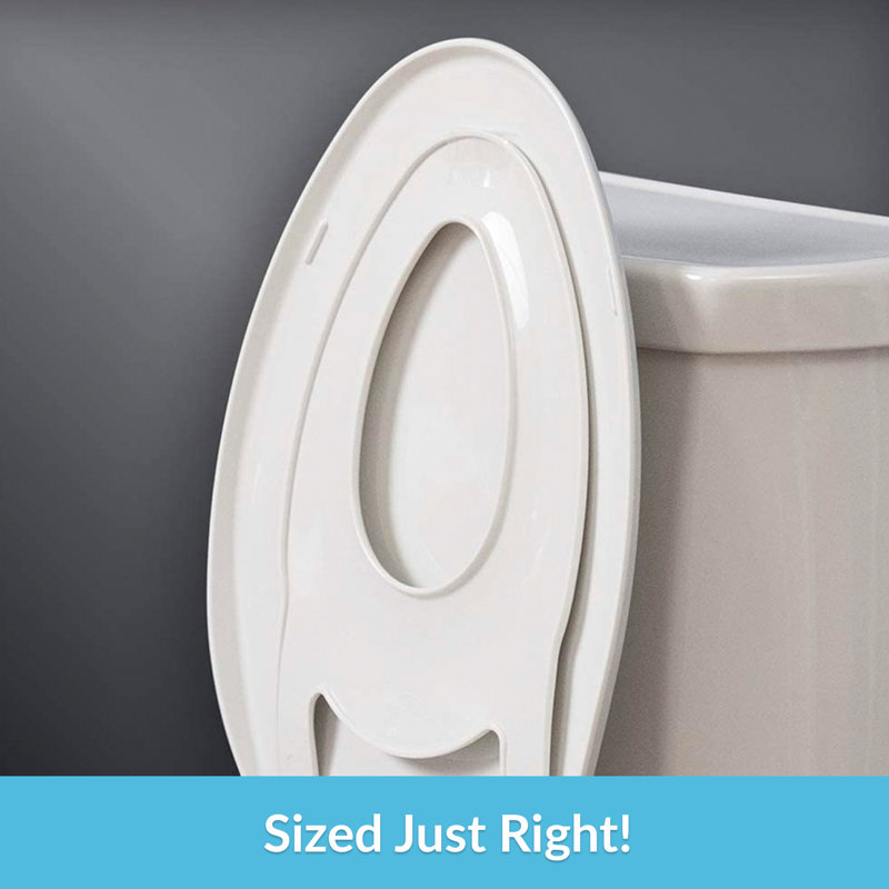 White Plastic Round Toilet Seat with Built-In Potty Training