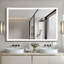 Miroir de salle de bain à DEL avec cadre en aluminium et miroir biseauté