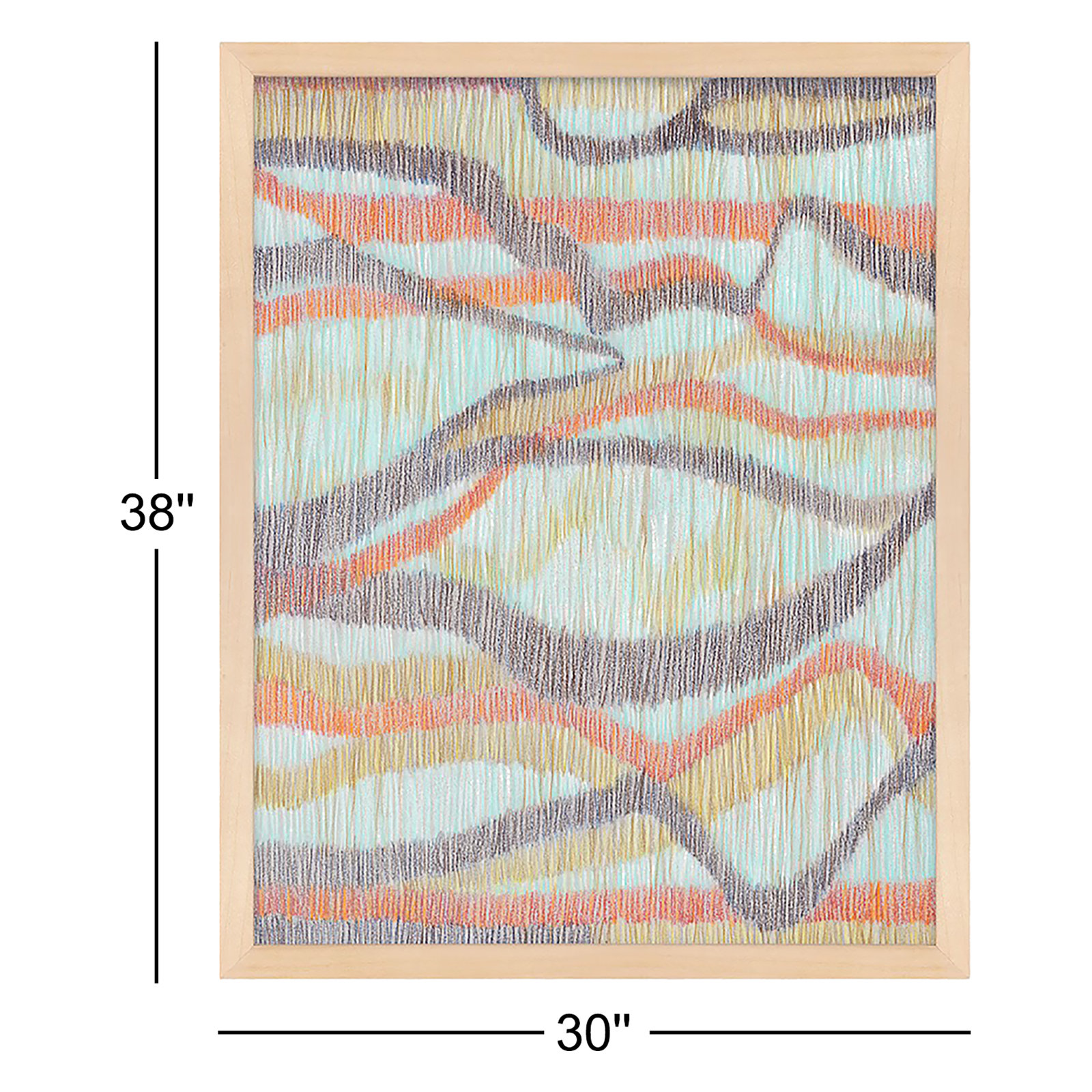 Rhythm and Ripples 2-Piece Painting Set, 38" H x 30" W x 1.25" D, Brown Framed