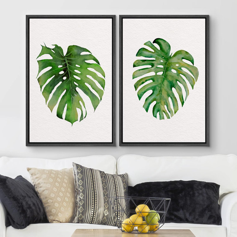 "Polygones Art déco" - 2 pièces, H 24 po x l 16 po, Noir