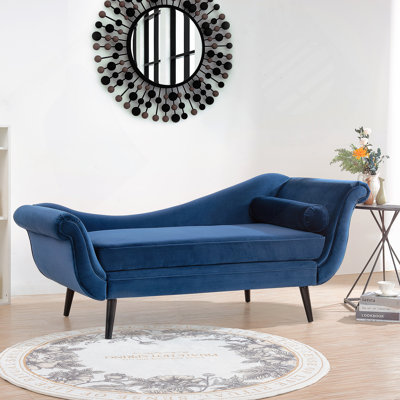 Chaise longue avec accoudoirs à volutes