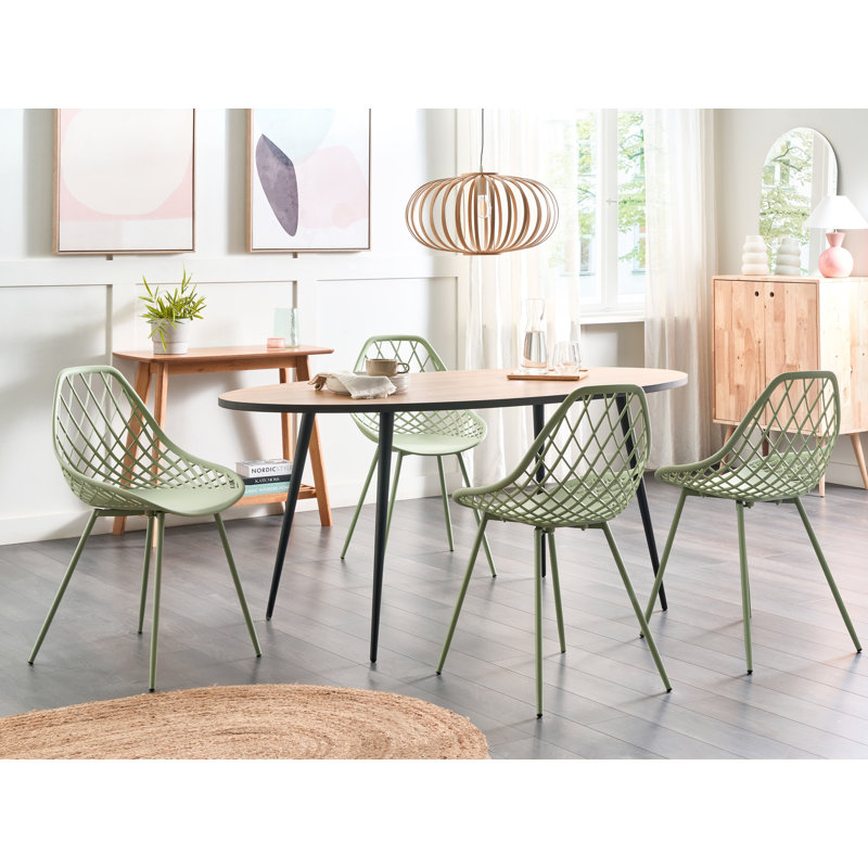 Rosanne 47cm H Cross Back Side Chair in Green, Green