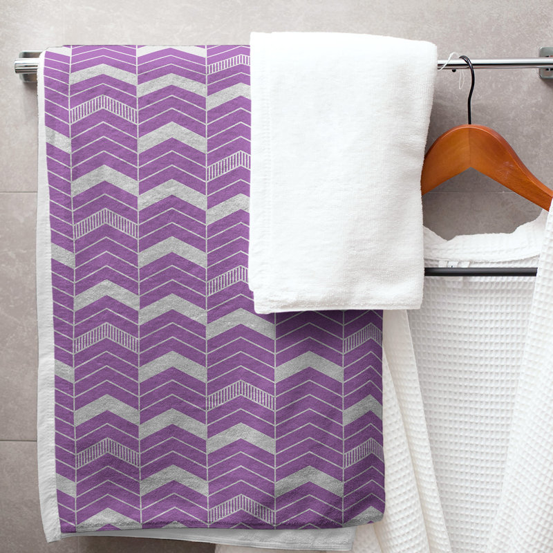 Stephenie Bath Towel, Violet/White