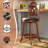 Swivel Upholstered Stool with Solid Wood Frame-791578196-791578197