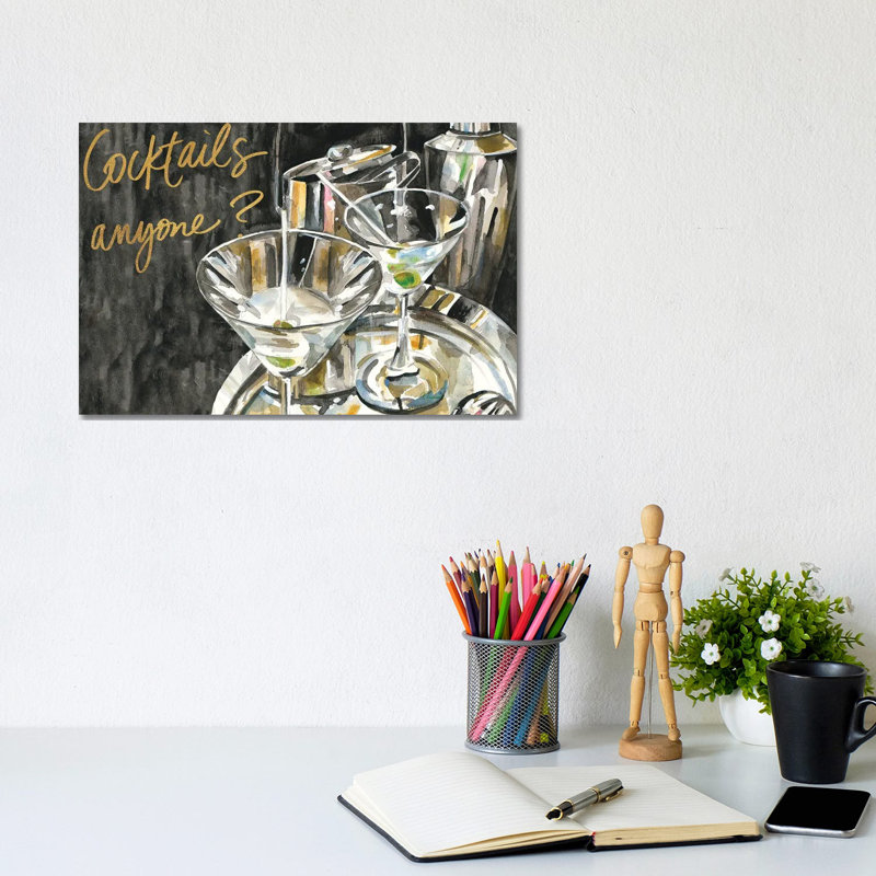 Cocktails Anyone? by Heather A. French-Roussia - Wrapped Canvas Gallery-Wrapped Canvas Giclée, 20.32 cm H x 30.48 cm W