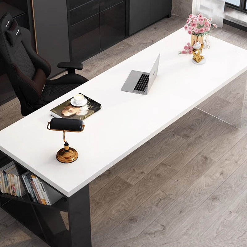 Bureau en bois massif clair et luxueux, H 29,53 po x l 70,87 po x P 27,56 po