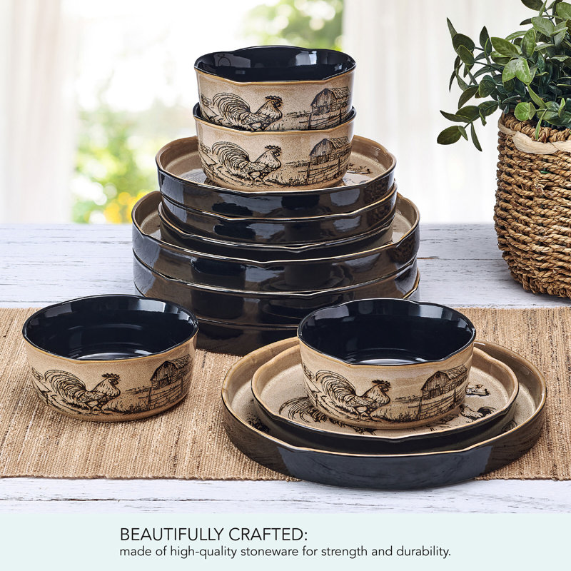 Service de table Pfaltzgraff Farmyard Rooster, 12 pièces, service pour 4