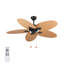 Ventilateur de plafond tropical de 52 pouces avec 5 pales à feuilles de palmier, ventilateur intérieur / extérieur sans lumière, contrôle par chaîne, options de montage doubles, idéal pour les patios et les chambres à coucher