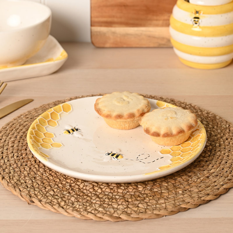 Set of 4  Bee Hive Large Plates