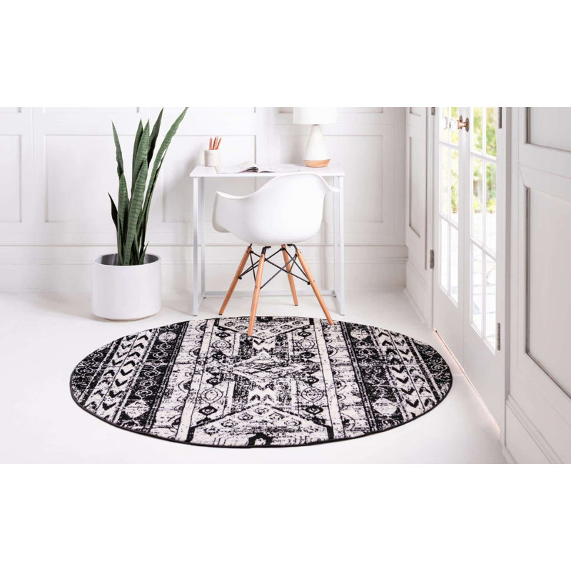 Tapis transitionnel Wenden couleur colombe, Rond 5 pi