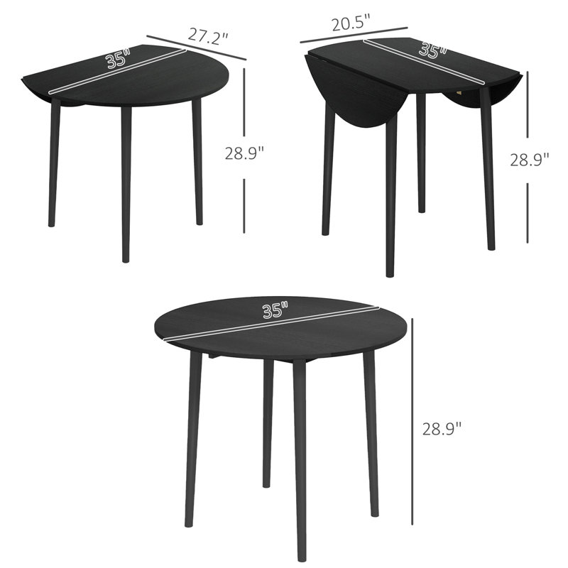 Table de salle à manger ronde, pliante, pour petits espaces