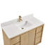 Plateau de table Meuble-lavabo autoportant à simple cuve en chêne clair avec plateau en quartz de Carrare