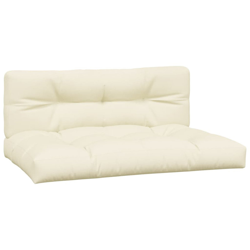 vidaXL Pallet Cushion Cream 100% polyester Large, 47.2" x 31.5" x 4.7", Cream