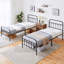 Lit plateforme classique en fer avec tête de lit et pied de lit-848028357-901025118