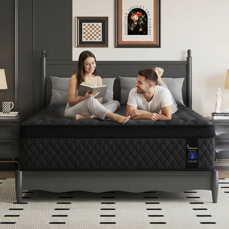 12'' Medium-Firm Hybrid Mattress with Cooling Gel Memory Foam Pocket Springs Bed-in-a-Box, 12", Queen
