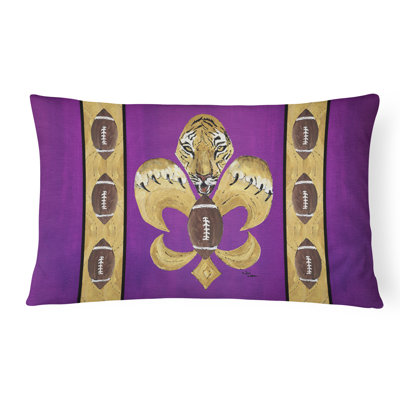 Coussin décoratif intérieur/extérieur intérieur/extérieur football fleur de lis Tiger