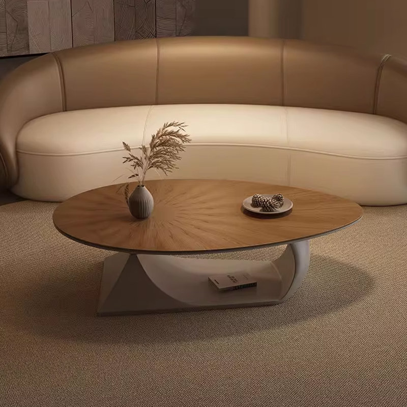 Table basse simple et moderne de style wabi-sabi, H 14,96 po x L 47,24 po x l 31,49 po