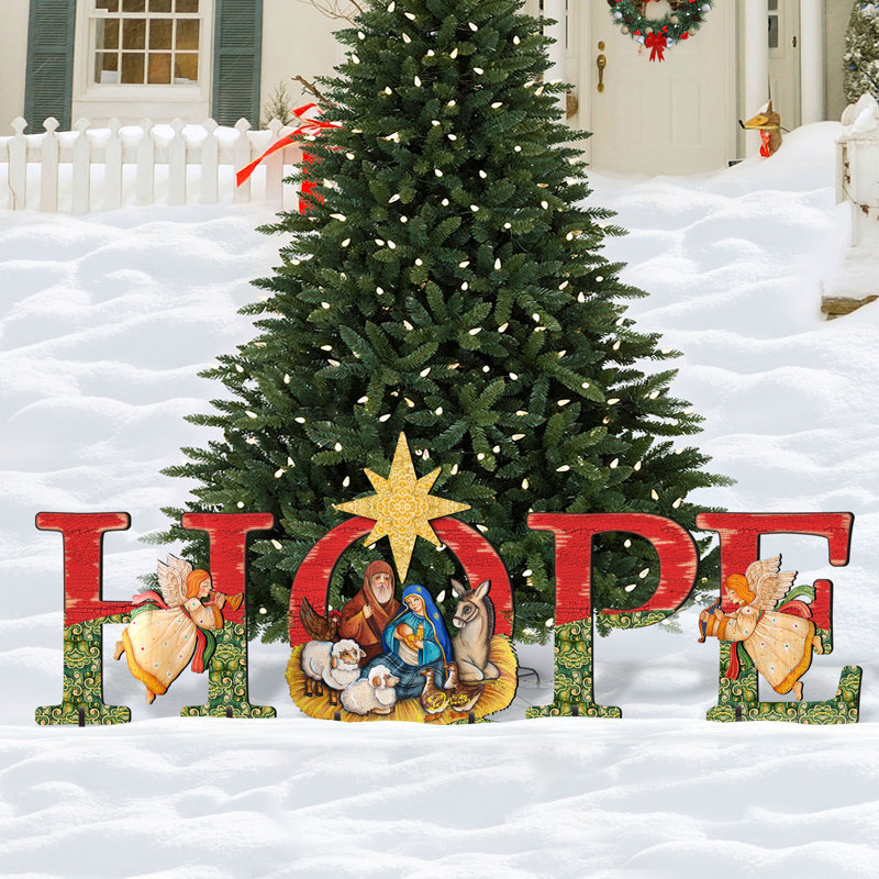 Hope Nativity Yard Lawn Art
