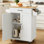 Kitchen Island Cart, Small Kitchen Island with Storage Cabinet and Drawer, Rolling Kitchen Cart on Wheels with Spice Rack and Towel Rack