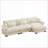 Sectional Sofa, Convertible L-Shaped Modular Velvet with Movable Ottoman &amp; Bolstered Armrests for Living Room | Cream-1419297506