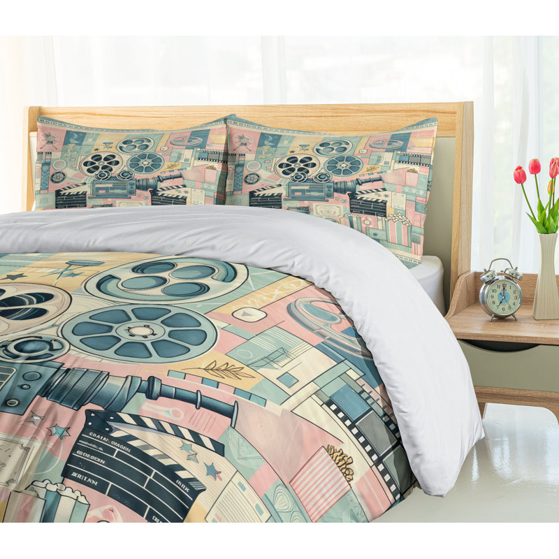 Cinema Lover Duvet Cover, California King Duvet Cover + 2 Standard Shams