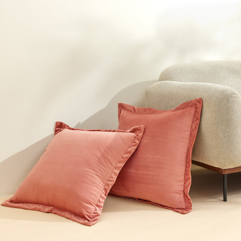 Ensemble de 2 taies décoratives en velours Dreams Euro, Rose
