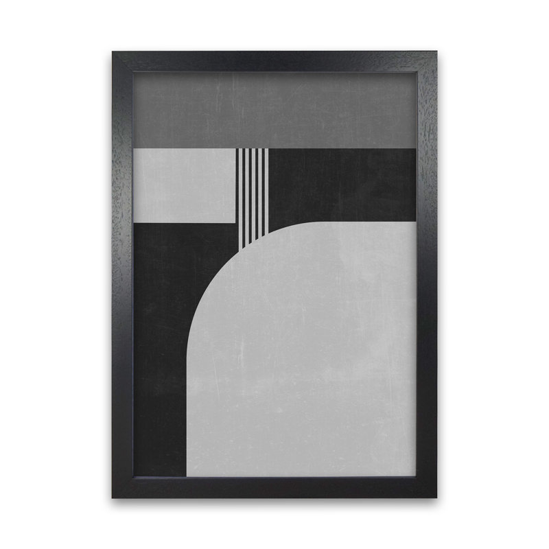Mid Century Black And White A - Print, 59cm H x 42cm W x 3cm D, Black Frame