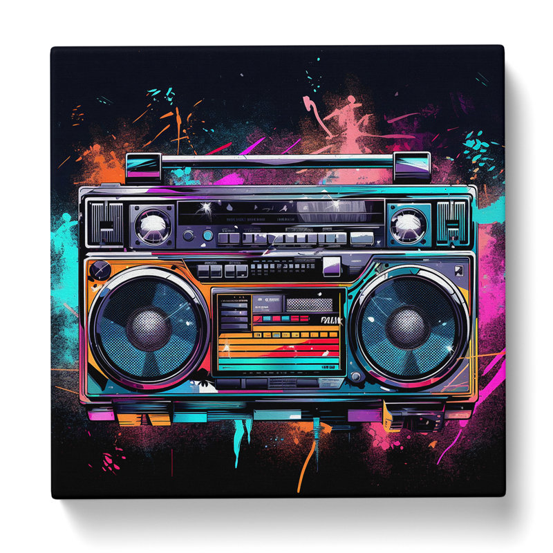 Boombox Digital Art No.2 - Wrapped Canvas