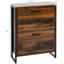 Armoire à chaussures industrielle de style rustique brun - 12 pièces avec 2 tiroirs rabattables, porte d'entrée compacte et robuste, fabrication peu encombrante
