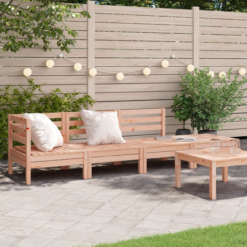 Lucian 254cm Wide Wood Patio Sofa, Brown