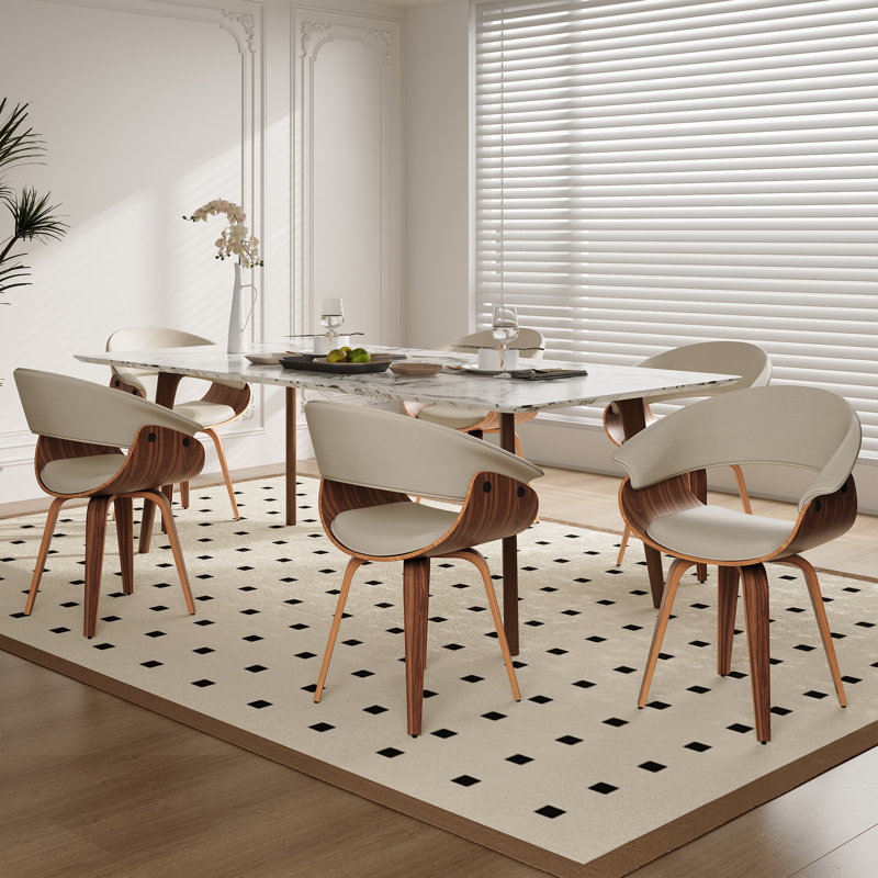 Chaise de salle à manger rembourrée Modern, Beige