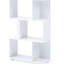Bibliothèque blanche moderne à 3 tablettes pour appareils électroniques, livres et rangement décoratifs, bibliothèque en bois American Design