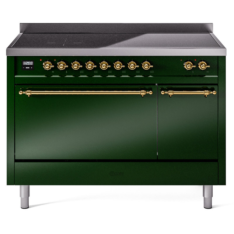 ILVE Nostalgie II 48 in Induction Range, Emerald Green/Brass