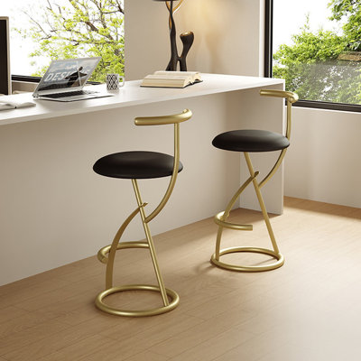 Chaise d'appoint à dossier bas doré (ensemble de 6)